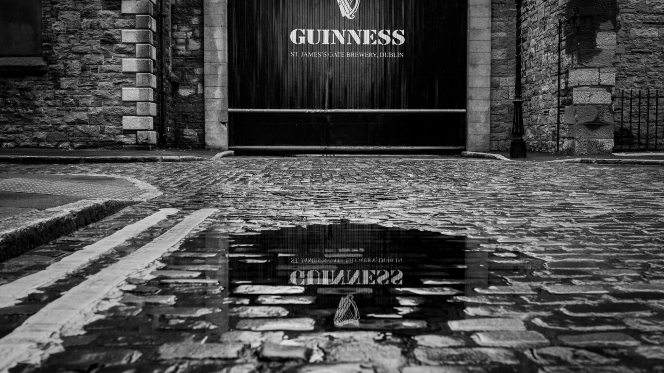 Dublin, Ireland – July 23rd 2023: Famous black gate at the Guinness Storehouse